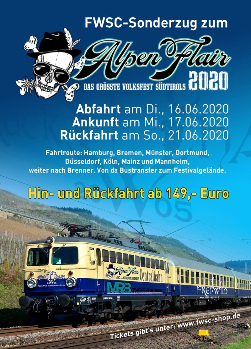 FWSC-Sonderzug zum Alpen Flair 2020 (FÜR ALLE FREI.WILD FANS)