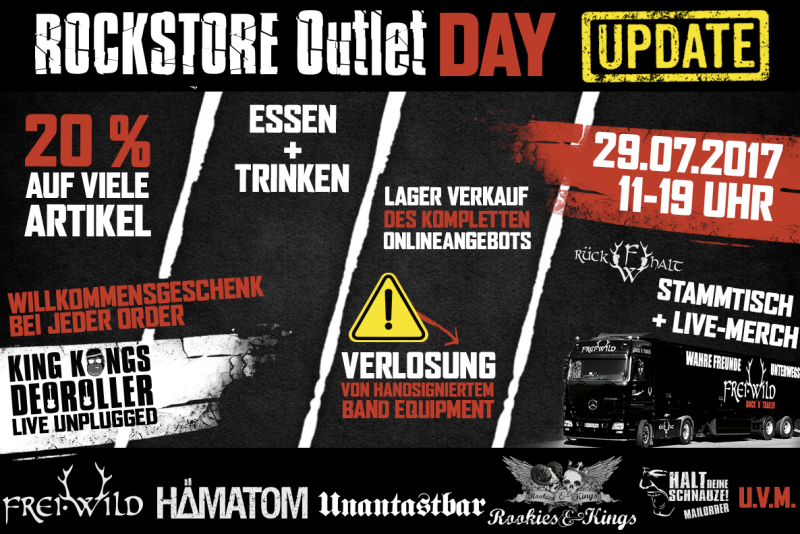 Nicht vergessen: Rockstore Outlett Day am 29. Juli in Winnenden!