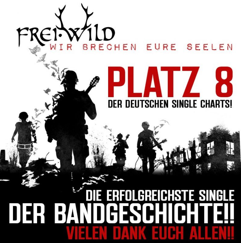 "Wir brechen Eure Seelen" auf Platz #8 der Singlecharts