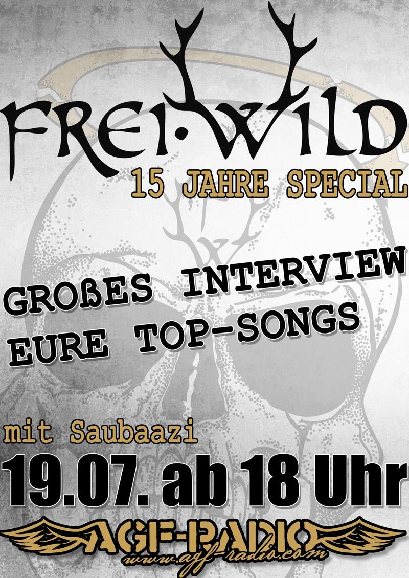 Frei.Wild - 15 Jahre Special mit Interview am 19.07. im AgF-Radio !