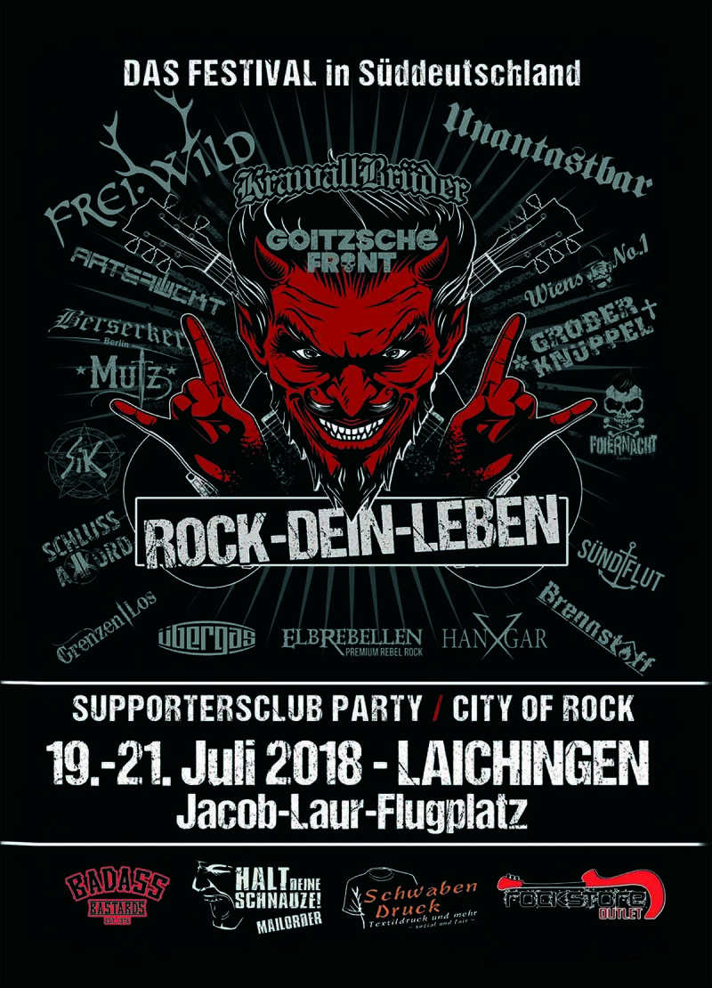 Rock-Dein-Leben Festival vom 19. bis 21. Juli in Laichingen (Baden Württemberg)