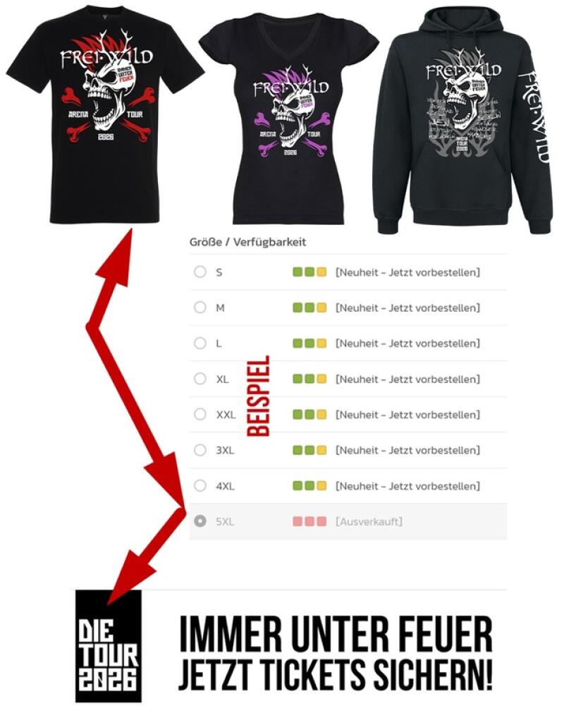 Tour-Merch Shop-VVK – KEINE PANIK bei AUSVERKAUFT