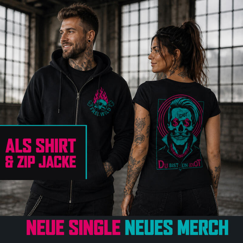 DU BIST EIN IDIOT – Shirt, Girlie + Zipjacke bestellbar