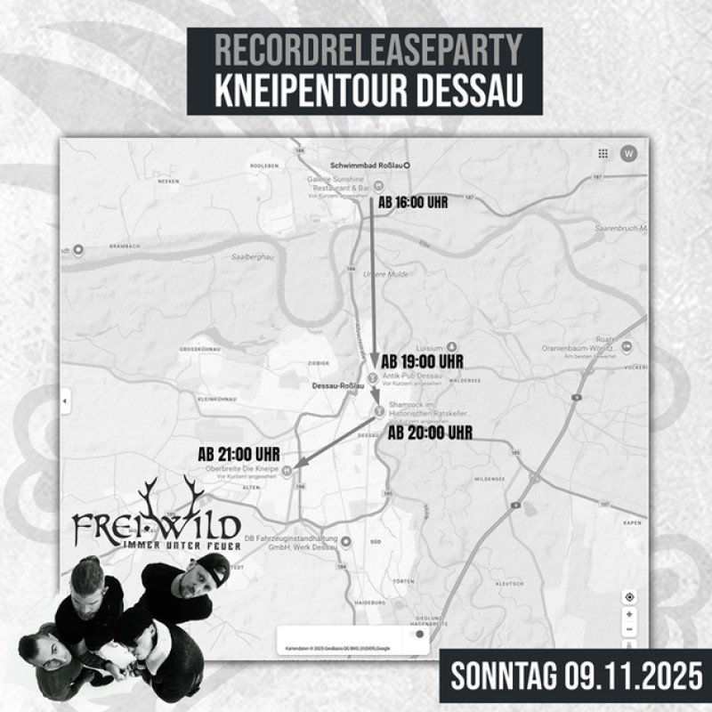 IUF RecordReleaseParty Kneipentour am 09. November in Dessau